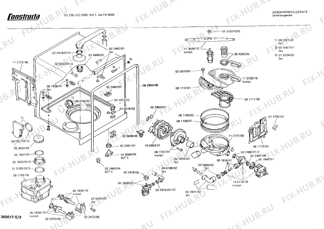 Взрыв-схема посудомоечной машины Constructa CG2350 - Схема узла 02