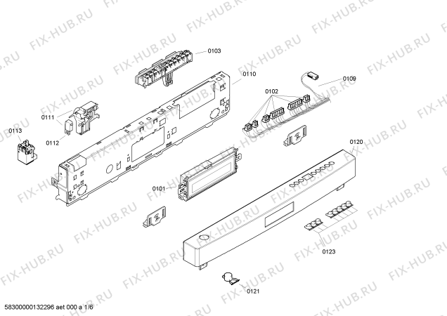 Схема №5 SE45T590SK с изображением Передняя панель для посудомоечной машины Siemens 00449483