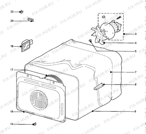 Взрыв-схема плиты (духовки) Zanussi ZCE7600W - Схема узла Oven