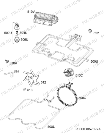 Взрыв-схема плиты (духовки) Electrolux EOB05450OX - Схема узла Electrical equipment