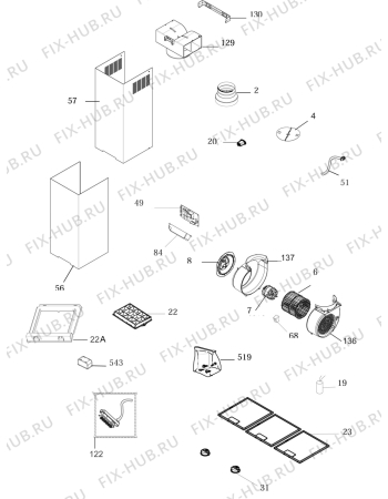 Схема №1 DBE5960HG с изображением Воздуховод для вентиляции Aeg 4055382669