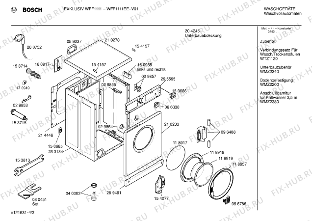 Схема №3 WFF1111EE с изображением Ручка для стиральной машины Bosch 00265728