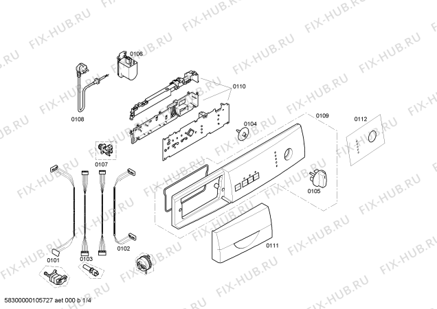 Схема №4 WFL1262BY Maxx WFL1262 с изображением Панель управления для стиральной машины Bosch 00442158