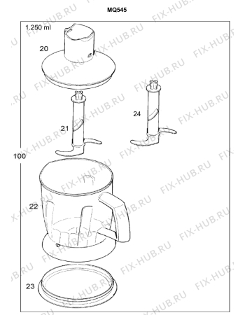 Взрыв-схема блендера (миксера) BRAUN Multiquick 5 MQ 535 Baby - Схема узла 2