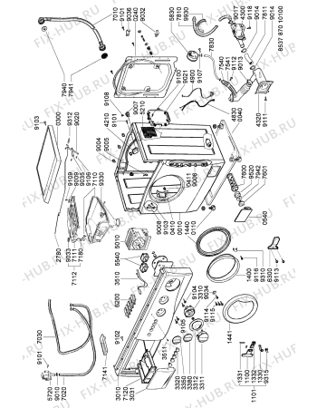 Схема №2 AWG 870/1 OS с изображением Резервуар для стиральной машины Whirlpool 481241818499