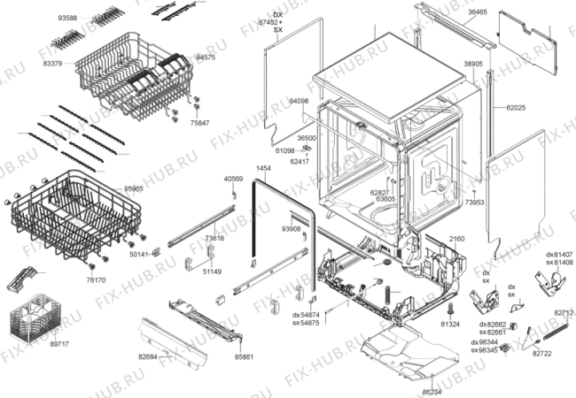 Взрыв-схема посудомоечной машины Gorenje GV61124SA (403661, PMS60I) - Схема узла 04