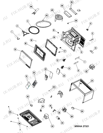 Схема №1 MWH 27321 B с изображением Субмодуль для свч печи Whirlpool 482000093509