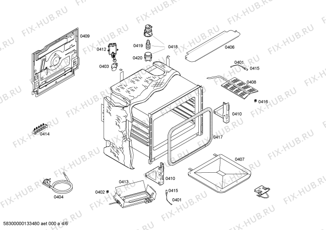 Схема №6 HSV744268N с изображением Решетка для духового шкафа Bosch 00643258