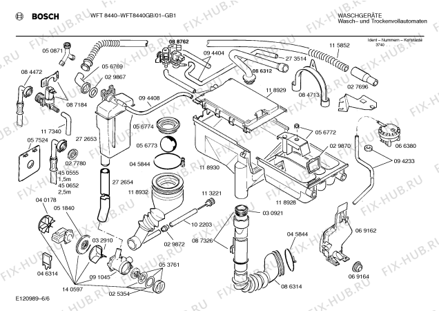 Схема №6 WFT8440GB WFT8440 с изображением Инструкция по эксплуатации для стиралки Bosch 00516155