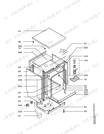 Взрыв-схема посудомоечной машины Aeg F80800W - Схема узла Housing 001