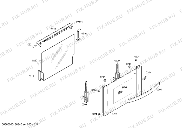 Схема №5 HBN574551 horn.bosch.indp.multf.inox.e3.pta_car.tc с изображением Блок подключения для духового шкафа Bosch 00608993