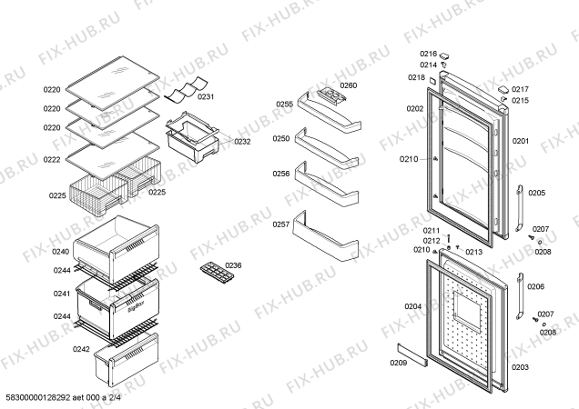 Схема №4 KGN39X61 с изображением Панель управления для холодильника Bosch 00660758