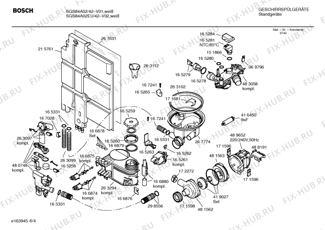 Схема №5 SGS8472 Exclusiv с изображением Передняя панель для электропосудомоечной машины Bosch 00362544