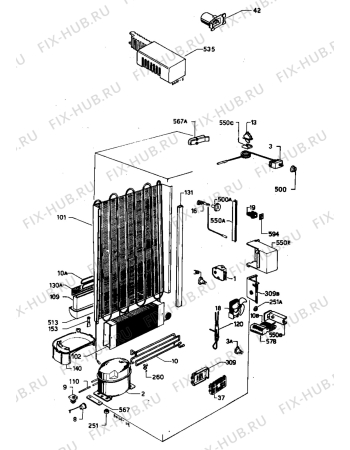 Взрыв-схема холодильника Castor C8829NF - Схема узла Freezer cooling system