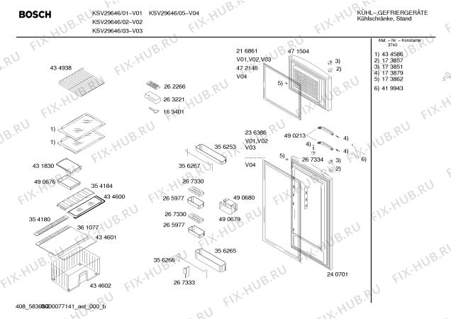 Взрыв-схема холодильника Bosch KSV29646 - Схема узла 02