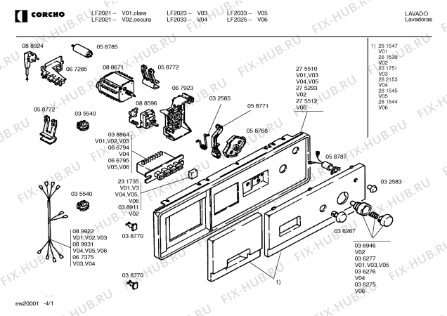 Схема №4 LF2023 с изображением Декоративная планка для стиралки Bosch 00231735