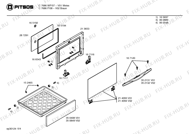 Схема №4 C7626P с изображением Стеклокерамика для плиты (духовки) Bosch 00234478
