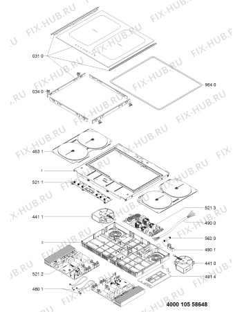 Схема №1 ACM 828/LX с изображением Поверхность для плиты (духовки) Whirlpool 481010558673