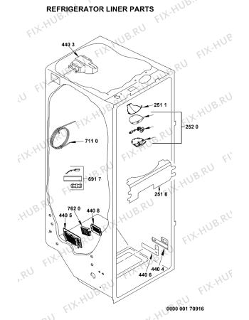 Взрыв-схема холодильника Whirlpool 20TML4A (F090561) - Схема узла