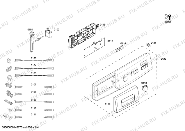 Схема №3 WM10E261IL с изображением Панель управления для стиралки Siemens 00676806