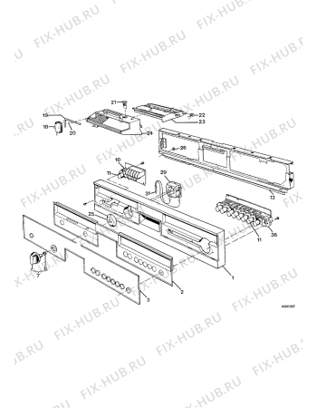 Взрыв-схема посудомоечной машины Electrolux BW330ROYAL - Схема узла Lid/panel