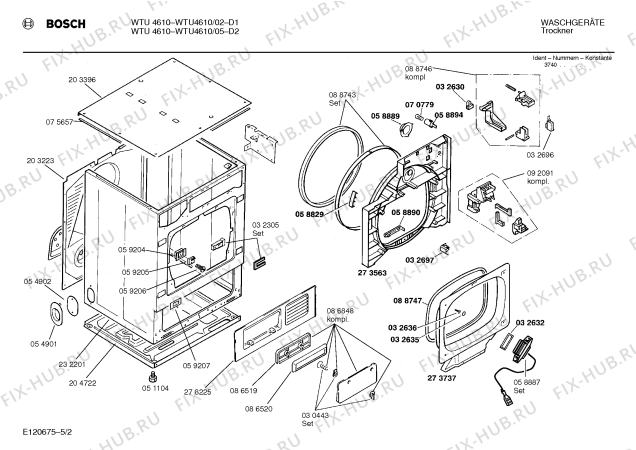 Схема №3 WTU4610 с изображением Панель для сушильной машины Bosch 00277865