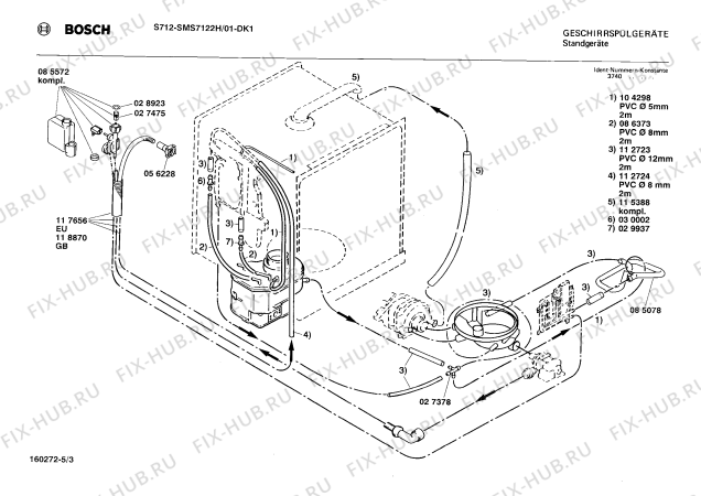 Схема №5 0730100643 S712 с изображением Панель для электропосудомоечной машины Bosch 00117673