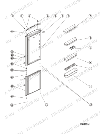 Взрыв-схема холодильника Indesit NBA18FNFNXH (F075474) - Схема узла