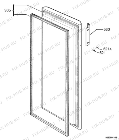 Взрыв-схема холодильника Aeg Electrolux A60180GS1 - Схема узла Door 003