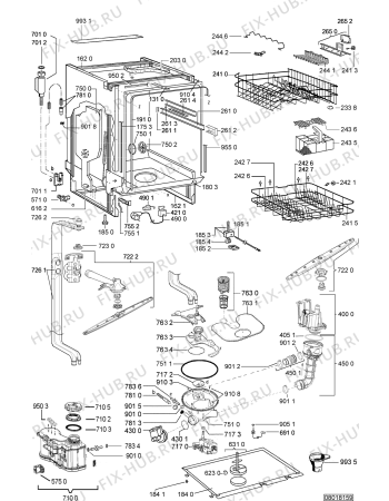 Схема №2 ADG 7665/1 с изображением Блок управления для посудомойки Whirlpool 480140102786