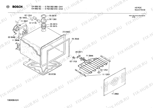 Схема №4 0750092072 EH682SG с изображением Панель для духового шкафа Bosch 00116008