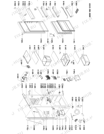 Схема №1 CR324PNF с изображением Сенсорная панель для холодильной камеры Whirlpool 481010442458