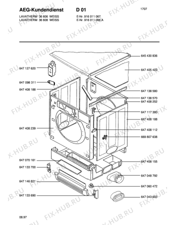 Взрыв-схема стиральной машины Aeg LTH36606 - Схема узла Section1