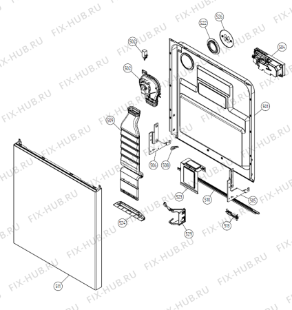 Схема №5 D710 SF   -White Bi (177021, DW20.1) с изображением Сенсорная панель для посудомоечной машины Gorenje 268304