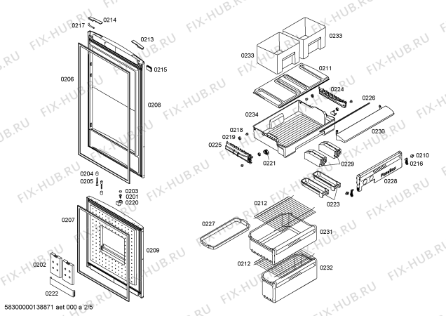 Схема №5 RB272353S с изображением Панель управления для холодильной камеры Bosch 00670203