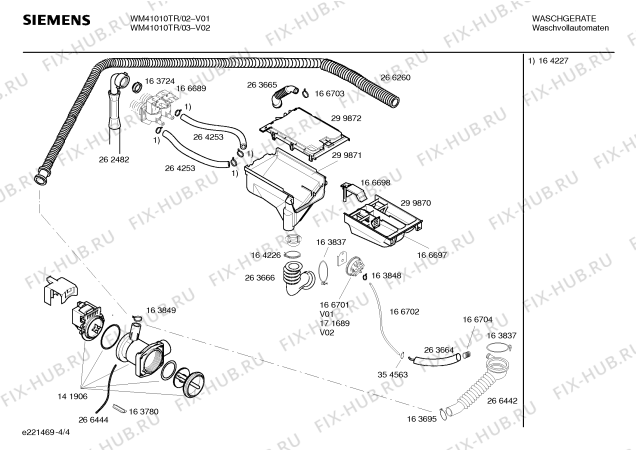 Схема №4 WM41010 SIWAMAT 4101 с изображением Панель управления для стиралки Siemens 00299879