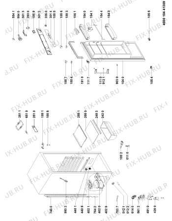 Схема №1 PRC 331W A+ с изображением Ручка двери для холодильной камеры Whirlpool 480132103387