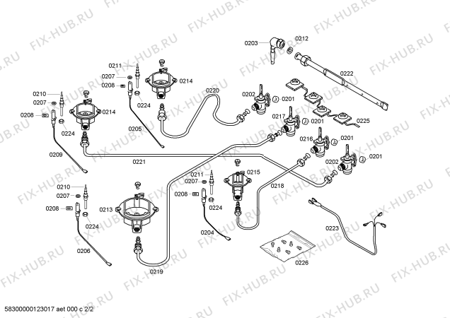 Взрыв-схема плиты (духовки) Bosch NGT635RBY - Схема узла 02