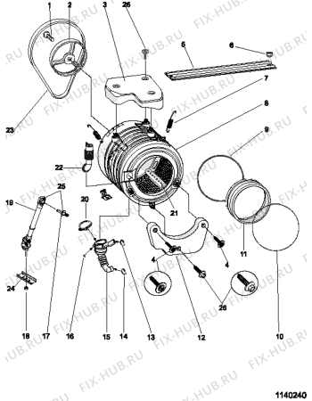 Схема №4 AL65PT (F027093) с изображением Клавиша для стиралки Indesit C00086335