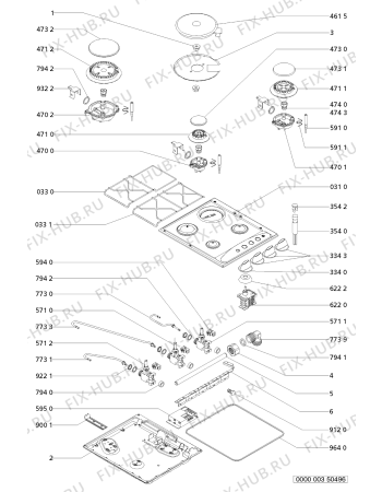 Схема №1 AKM 203/WH с изображением Решетка на поверхность для духового шкафа Whirlpool 481945868091