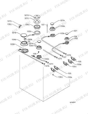 Взрыв-схема плиты (духовки) Zanussi ZCM700X - Схема узла Functional parts 267