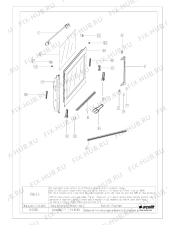 Взрыв-схема плиты (духовки) Beko OIM 25500 XL (7768388345) - BARBAROS LEFT AND RIGHT SIDE OPENING DOOR EXPLODED VIEW