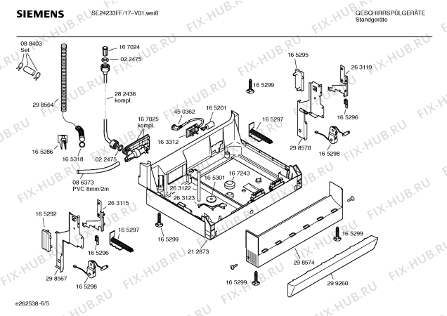 Взрыв-схема посудомоечной машины Siemens SE24233FF - Схема узла 05