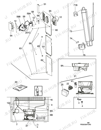 Взрыв-схема холодильника Electrolux ERF3866MOX - Схема узла C10 Cold, users manual