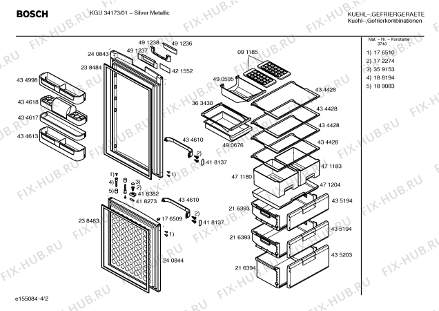 Взрыв-схема холодильника Bosch KGU34173 - Схема узла 02