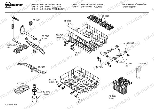 Схема №4 S4943S1 Art.:SK541A с изображением Вкладыш в панель для электропосудомоечной машины Bosch 00357232