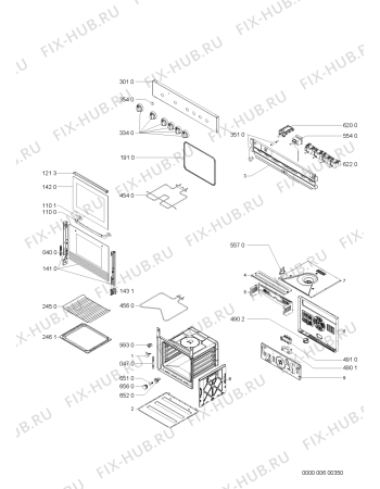 Схема №1 AKP 300/IX/02 с изображением Обшивка для плиты (духовки) Whirlpool 481245249806