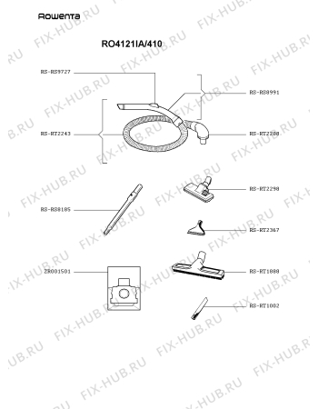 Взрыв-схема пылесоса Rowenta RO4121IA/410 - Схема узла LP002846.1P2
