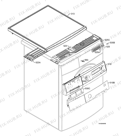 Взрыв-схема стиральной машины Aeg Electrolux L74850A3 - Схема узла Command panel 037
