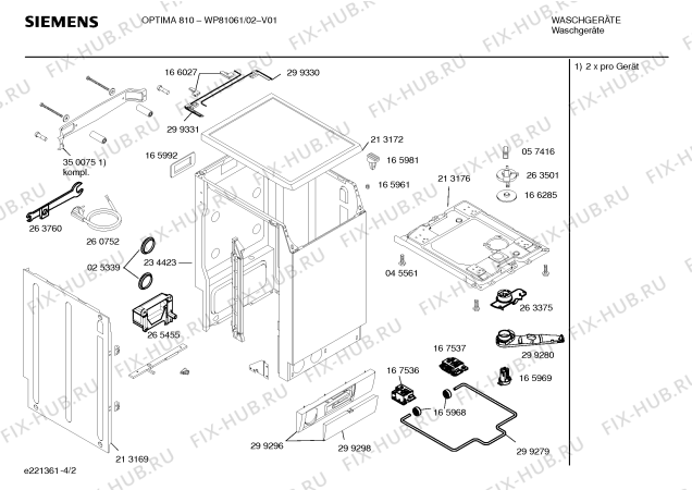 Схема №3 WP81061 OPTIMA 810 с изображением Панель управления для стиральной машины Siemens 00353230